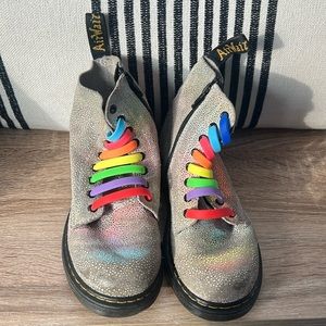 Girls Rainbow Dr Marten boots